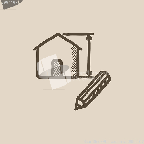 Image of House design sketch icon.