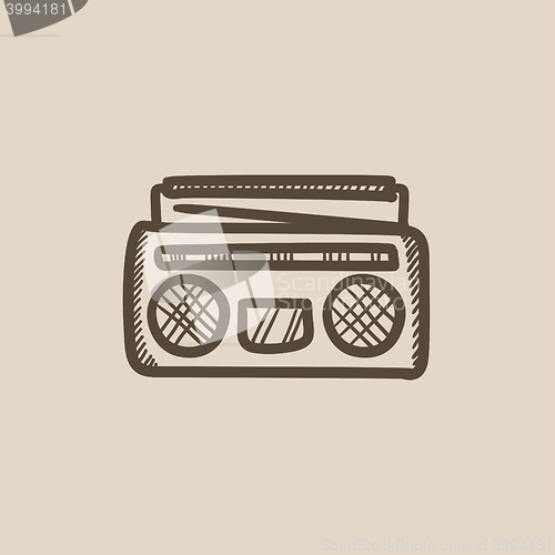 Image of Radio cassette player sketch icon.