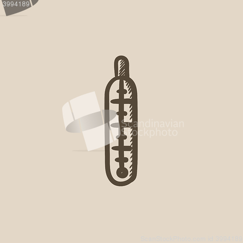 Image of Medical thermometer sketch icon.