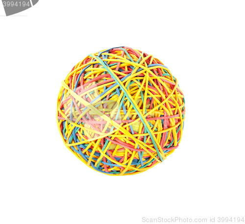 Image of colorful ball of rubber bands