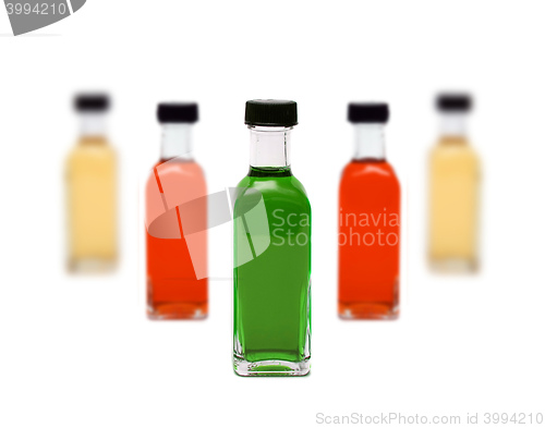 Image of Line of glass bottles