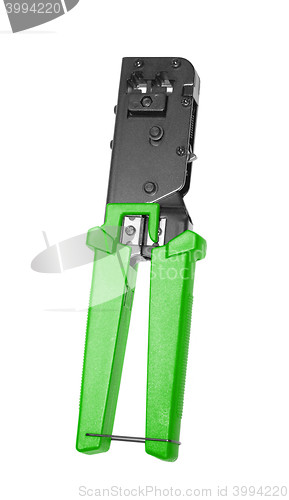 Image of opened crimper tool isolated on white