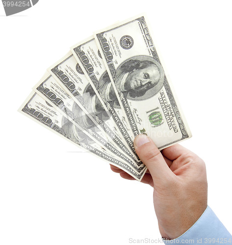 Image of Hand with money isolated