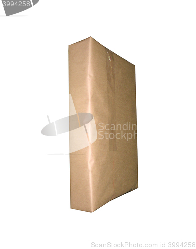 Image of Isolated corrugated kraft paper Box