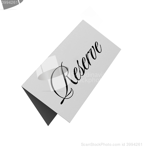 Image of reserved sign isolated over white