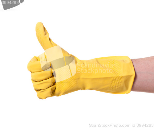 Image of hand in glove isolated