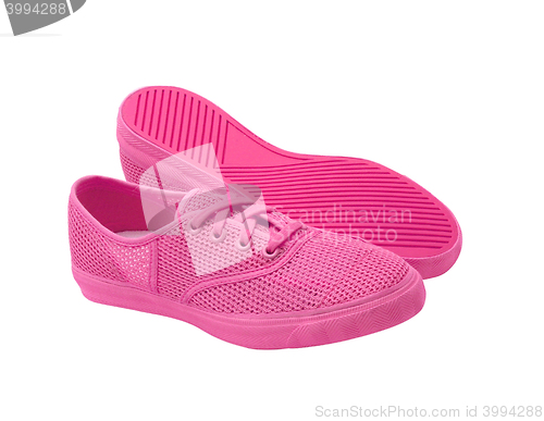 Image of isolated pink shoes on a white background