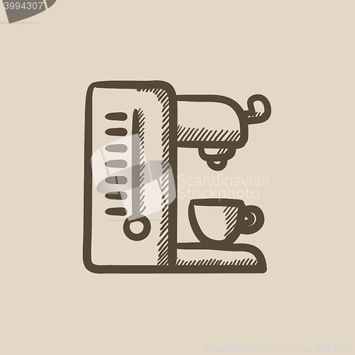 Image of Coffee maker sketch icon.