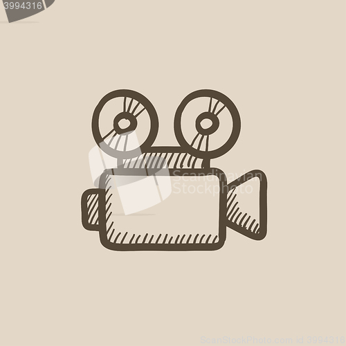 Image of Video camera sketch icon.