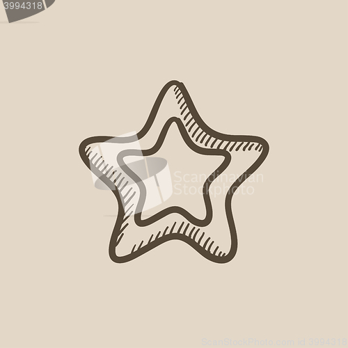 Image of Rating star sketch icon.