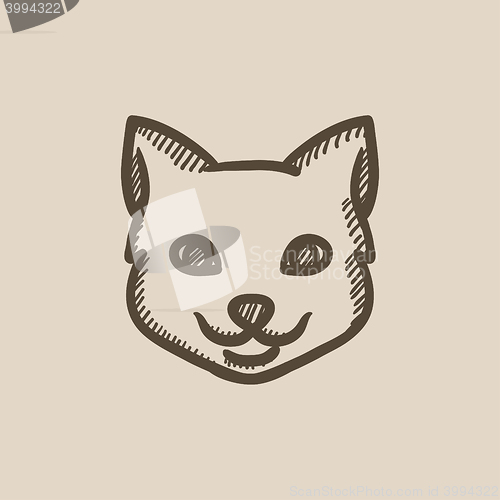 Image of Cat head sketch icon.