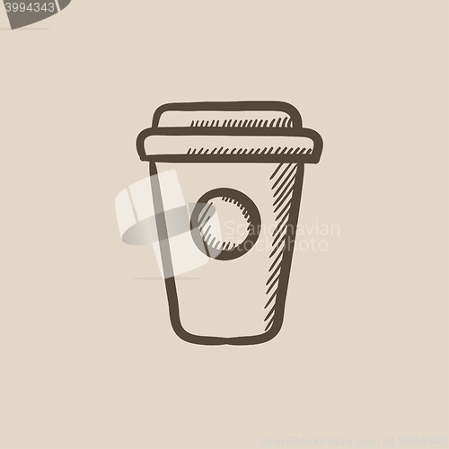 Image of Disposable cup sketch icon.