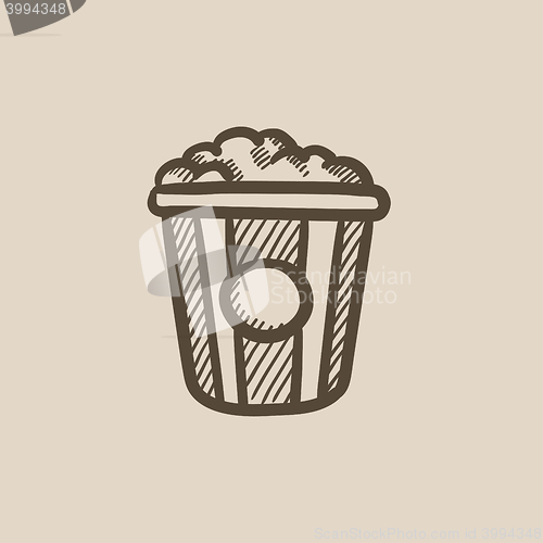 Image of Popcorn sketch icon.