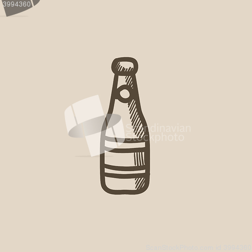 Image of Glass bottle sketch icon.