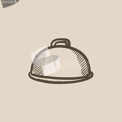 Image of Restaurant cloche sketch icon.