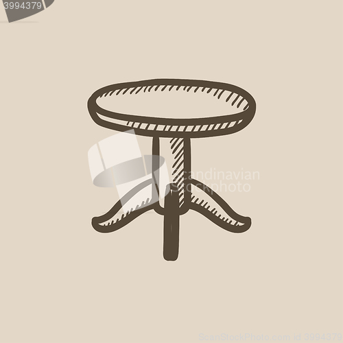 Image of Round table sketch icon.