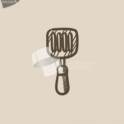 Image of Kitchen spatula sketch icon.