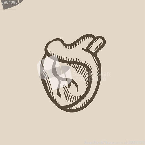 Image of Heart sketch icon.