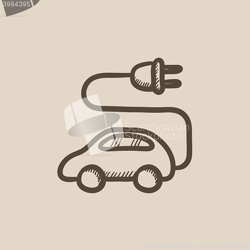 Image of Electric car sketch icon.