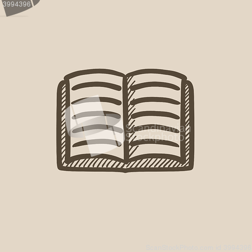 Image of Open book sketch icon.