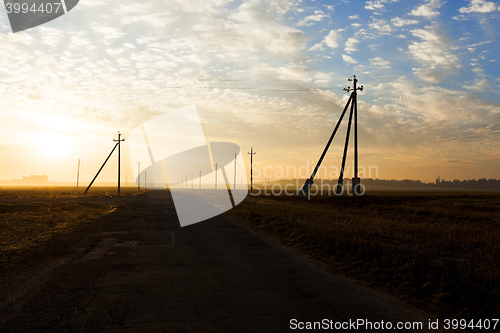 Image of High-voltage power poles