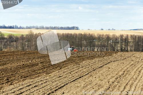 Image of sowing of cereals. Spring