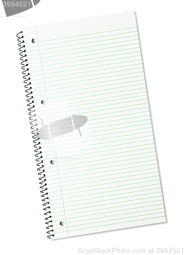 Image of blank paper  isolated on white