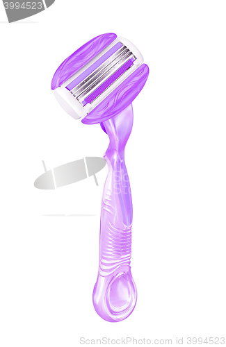 Image of purple lady shaver on white background