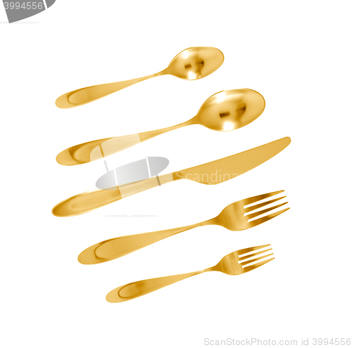 Image of fork, knife and spoon isolated