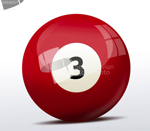 Image of Number three billiard ball