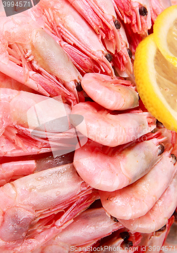 Image of shrimp with lemon close up