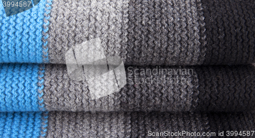 Image of Close-up of striped woolen textile