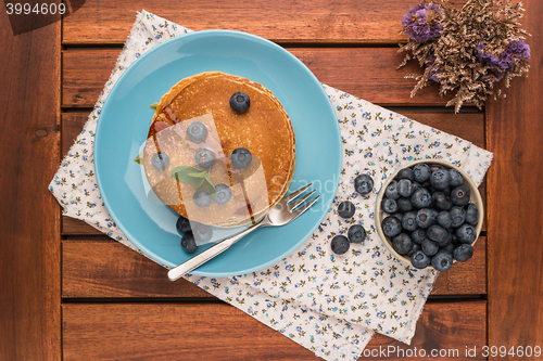 Image of Pancakes with fresh blackberries