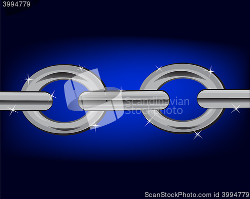 Image of Section chain on turn blue background