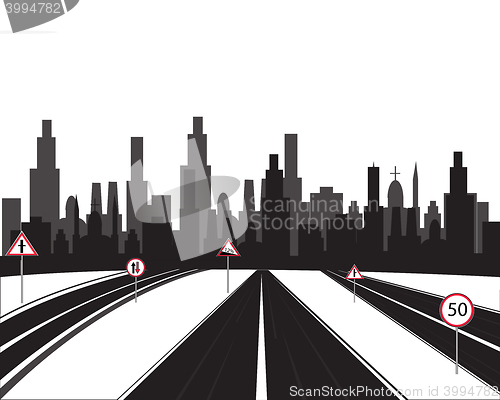 Image of Big city and roads