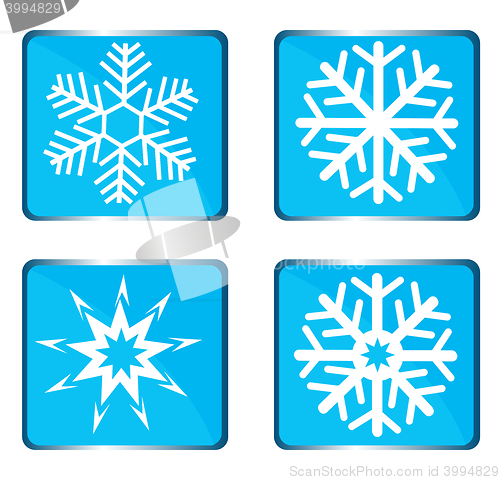 Image of Set vector snowflake