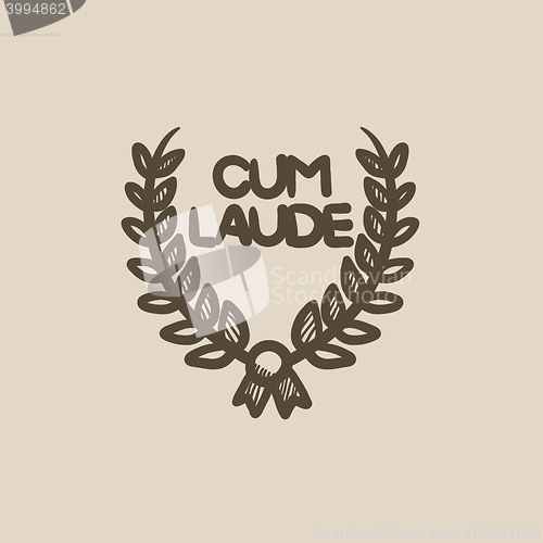 Image of Laurel wreath sketch icon.