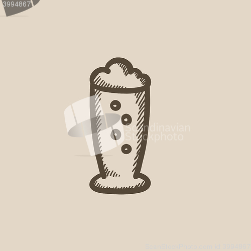 Image of Glass of beer sketch icon.