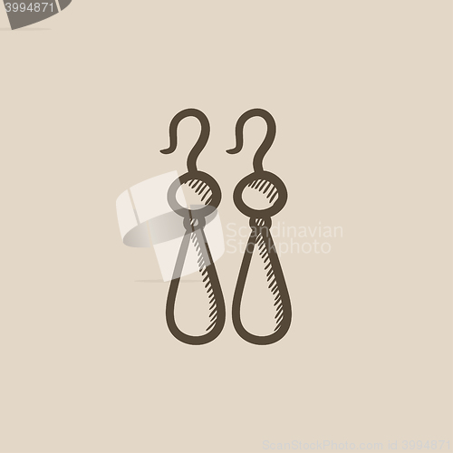 Image of Pair of earrings sketch icon.