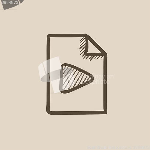 Image of Audio file sketch icon.
