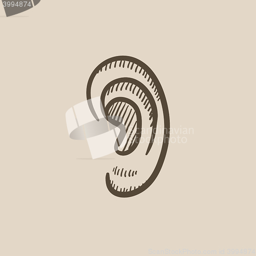 Image of Human ear sketch icon.