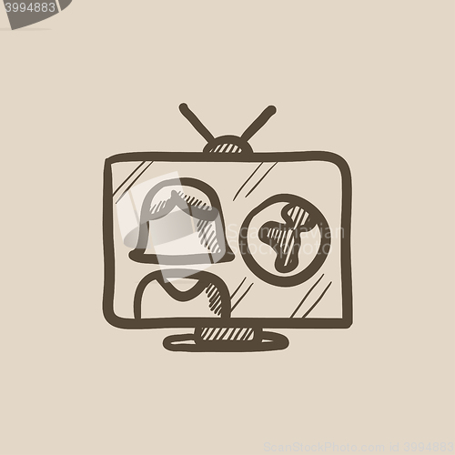 Image of TV report sketch icon.