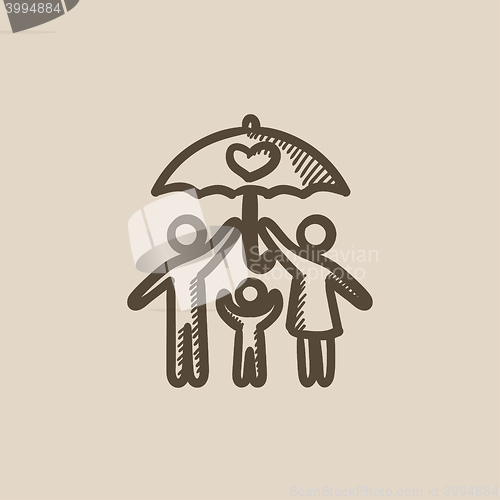 Image of Family insurance sketch icon.