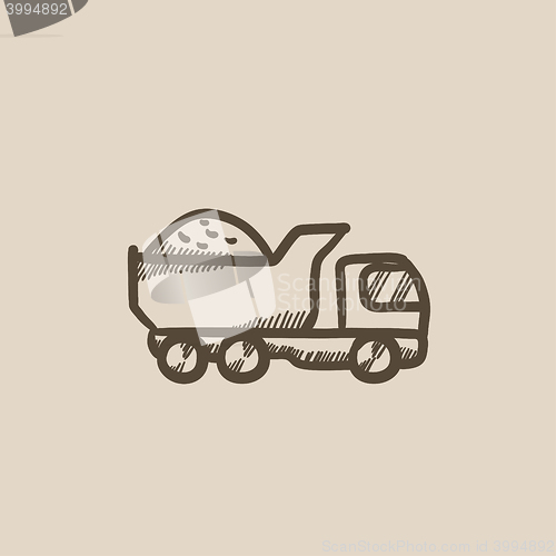 Image of Dump truck sketch icon.