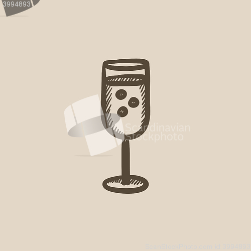 Image of Glass of champagne sketch icon.