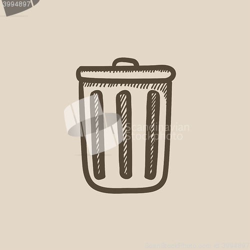 Image of Trash can sketch icon.