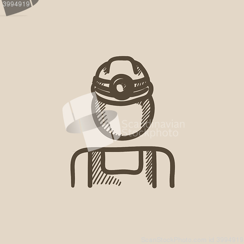 Image of Coal miner sketch icon.