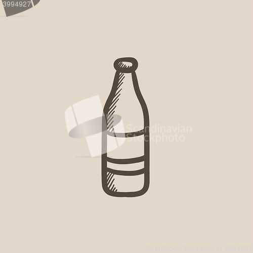 Image of Glass bottle sketch icon.