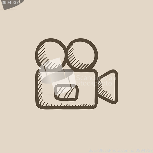 Image of Video camera sketch icon.