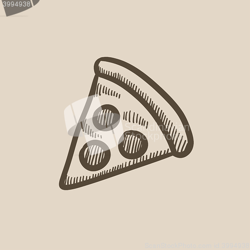 Image of Pizza slice sketch icon.